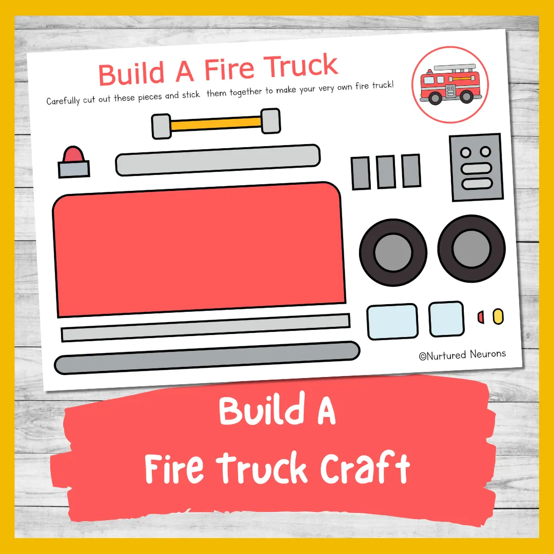 printable fire truck template