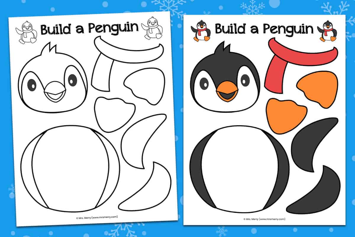 Build A Penguin Free Printable Kids Craft