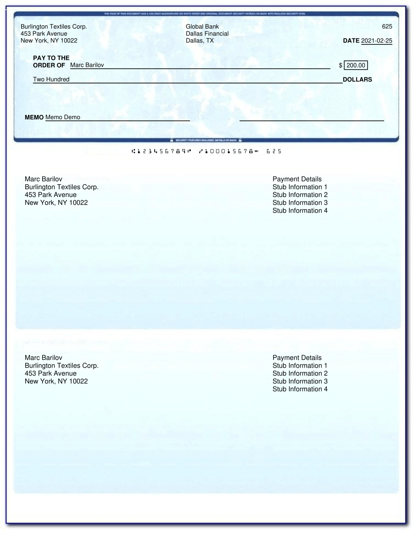 printable blank business check template printable blank business check template