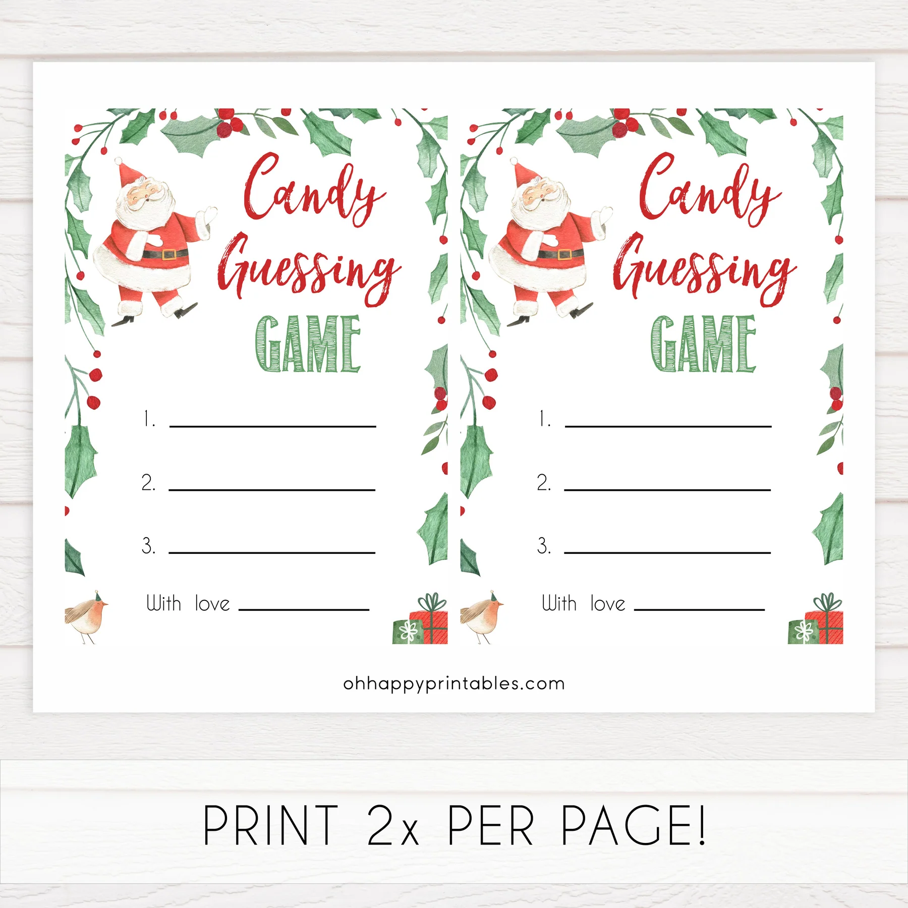 christmas candy guessing game template christmas candy guessing game template