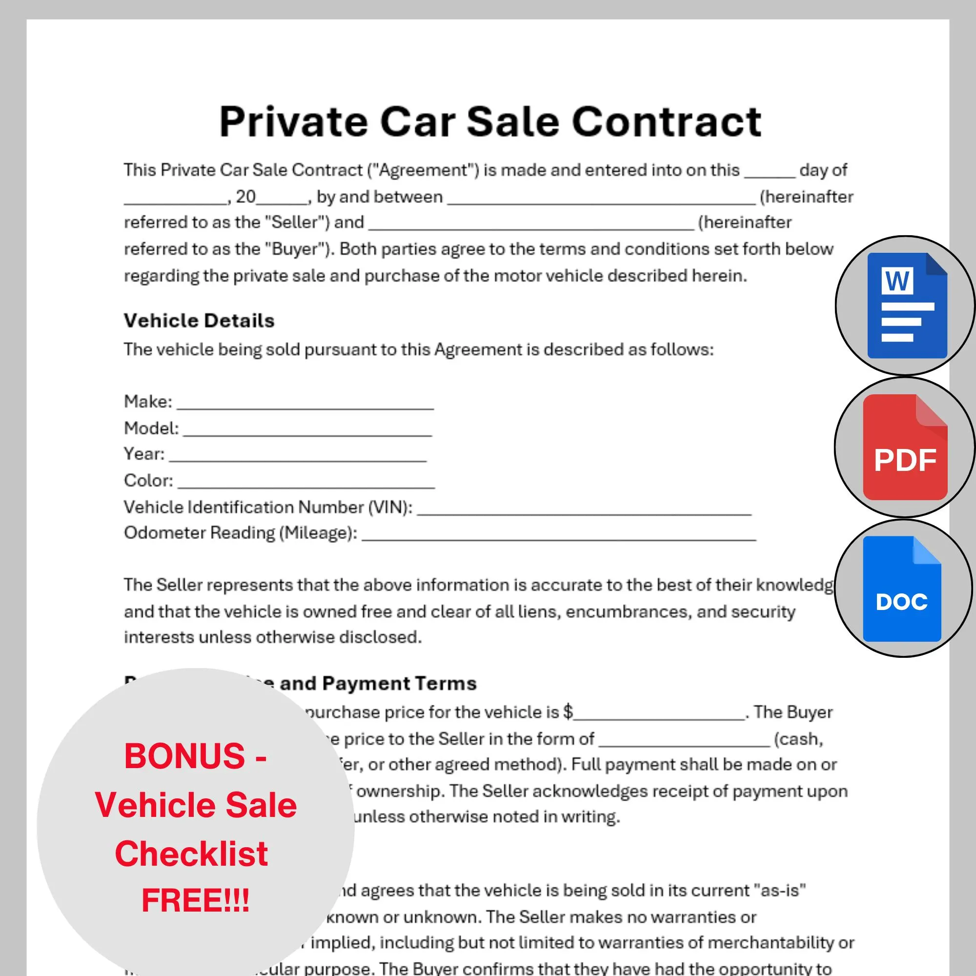 Car Title Template
