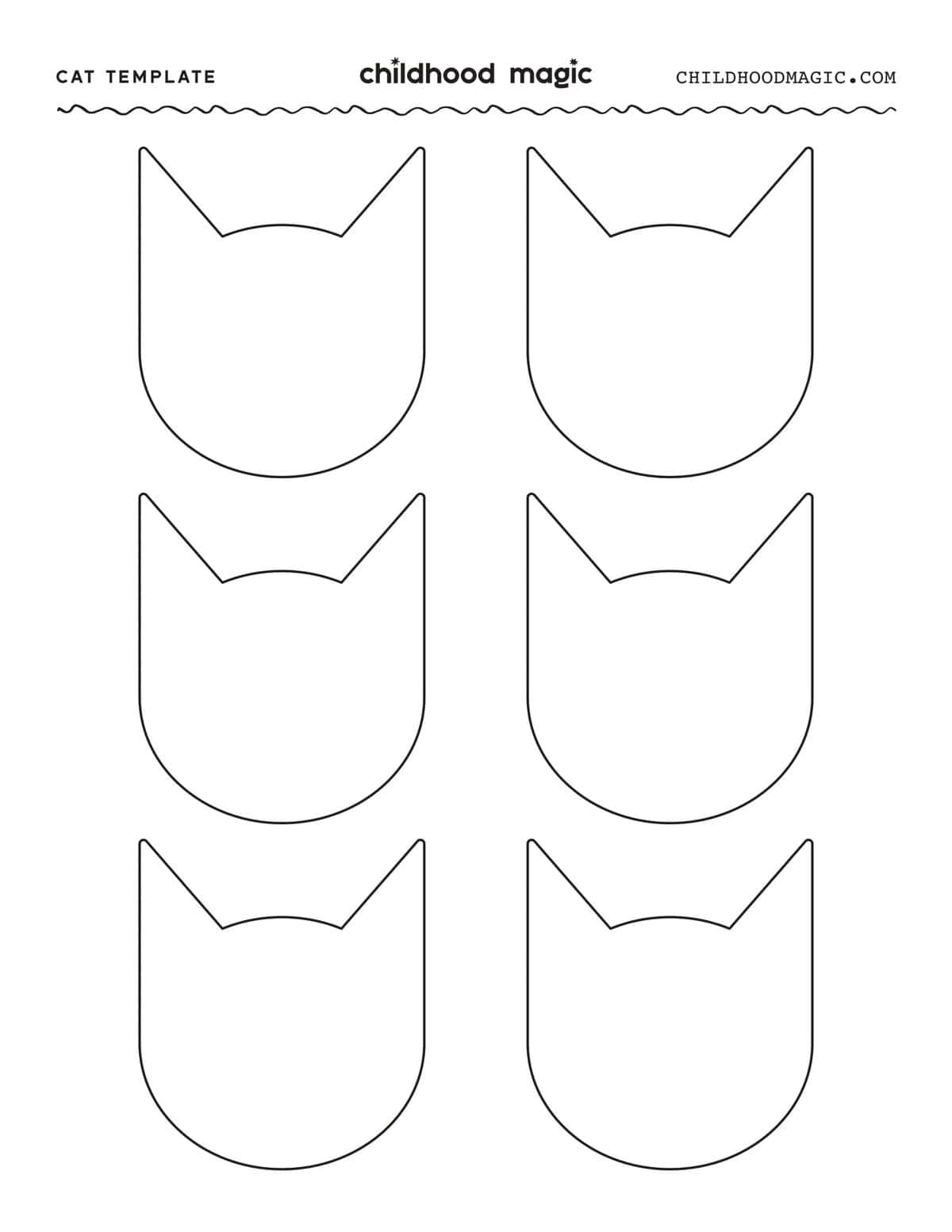 Cat Template Printable Coloring Page