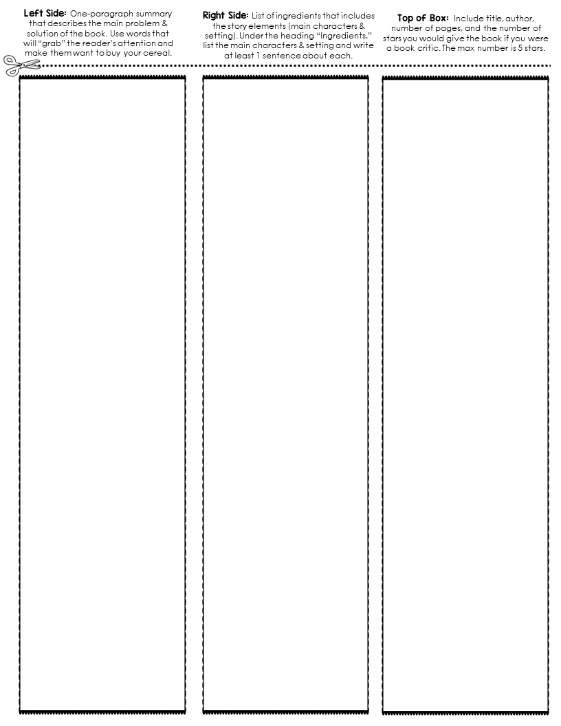 Cereal Box Book Report Template Project Directions Rubric Example Idea Photo Cereal Box Book Report Template Project Directions Rubric Example Idea Photo