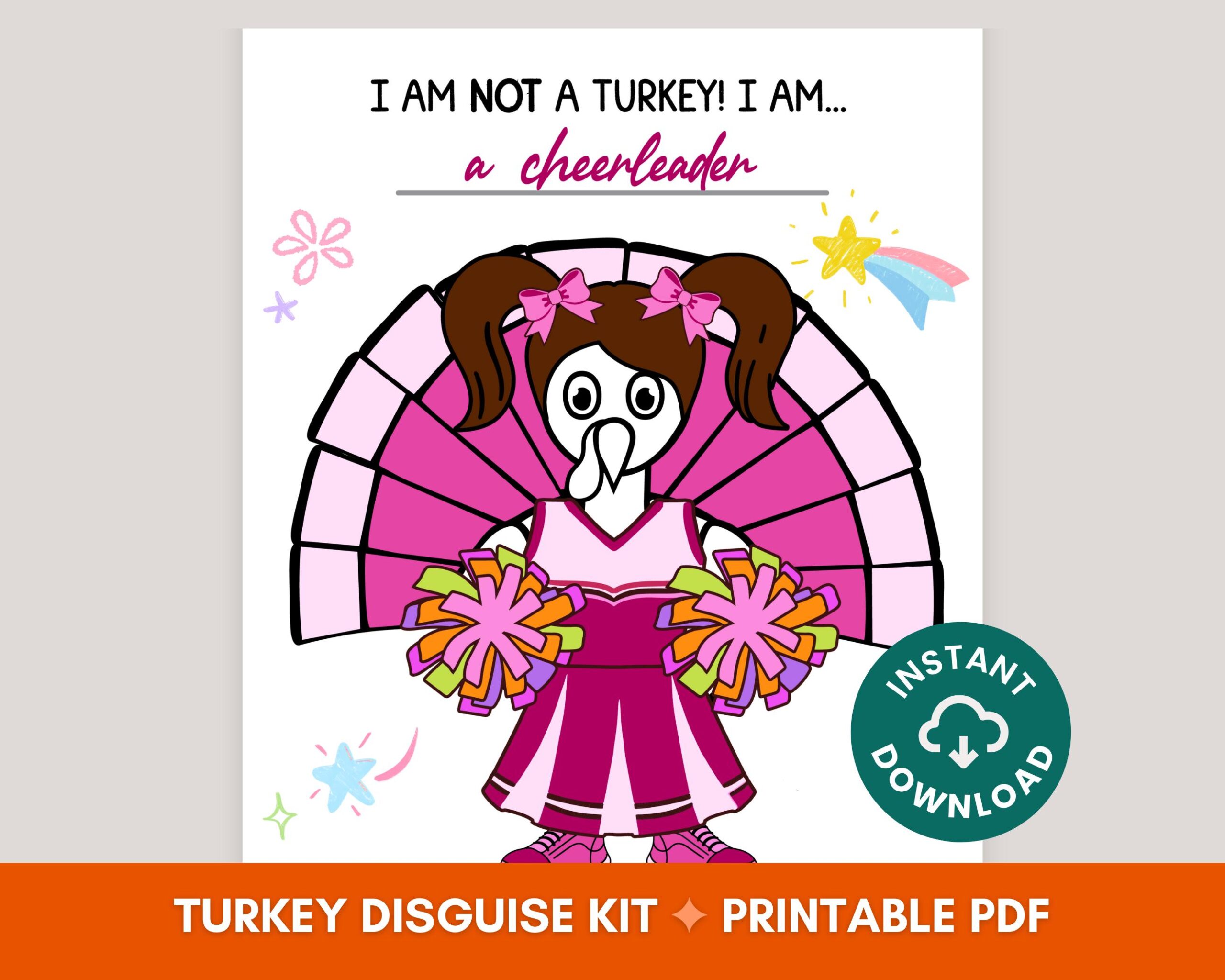 Cheerleader Turkey Disguise Printable