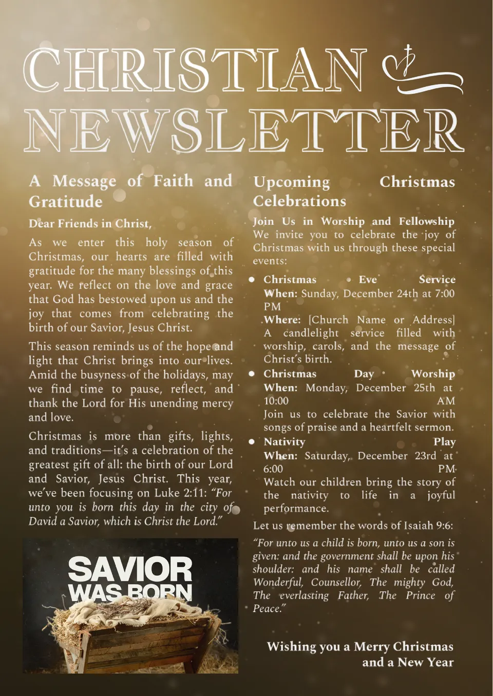 Christian Christmas Newsletter Template Christian Christmas Newsletter Template