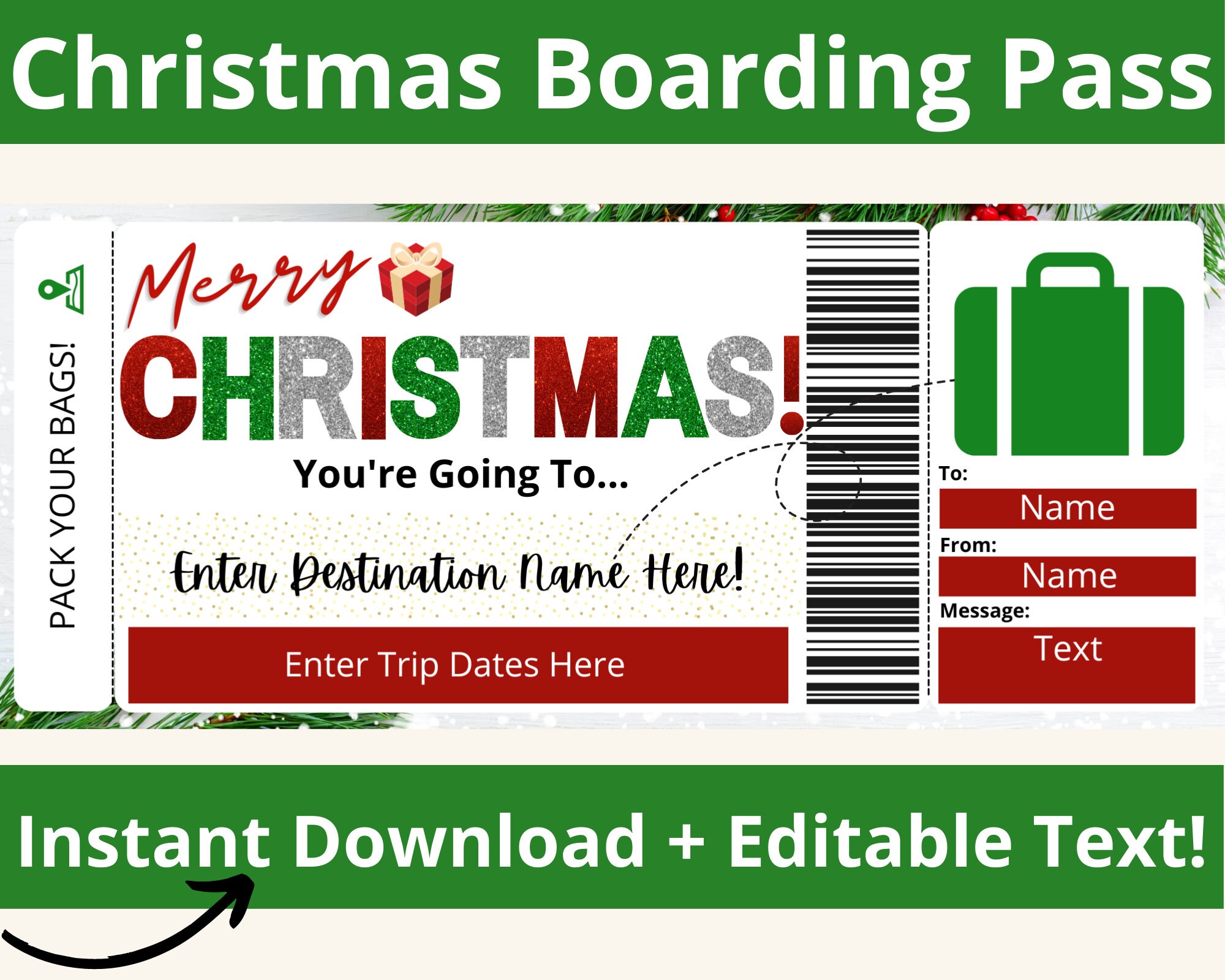 Christmas Boarding Pass Boarding Pass Christmas Boarding Pass Boarding Pass