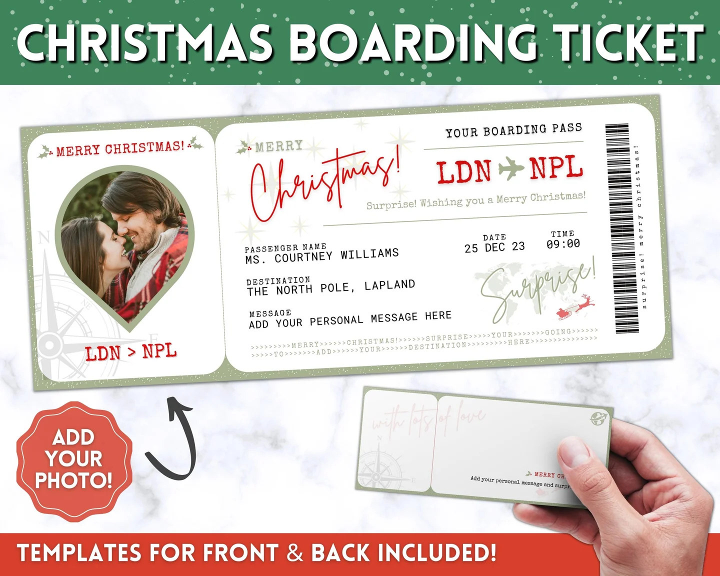 christmas airline ticket template christmas airline ticket template
