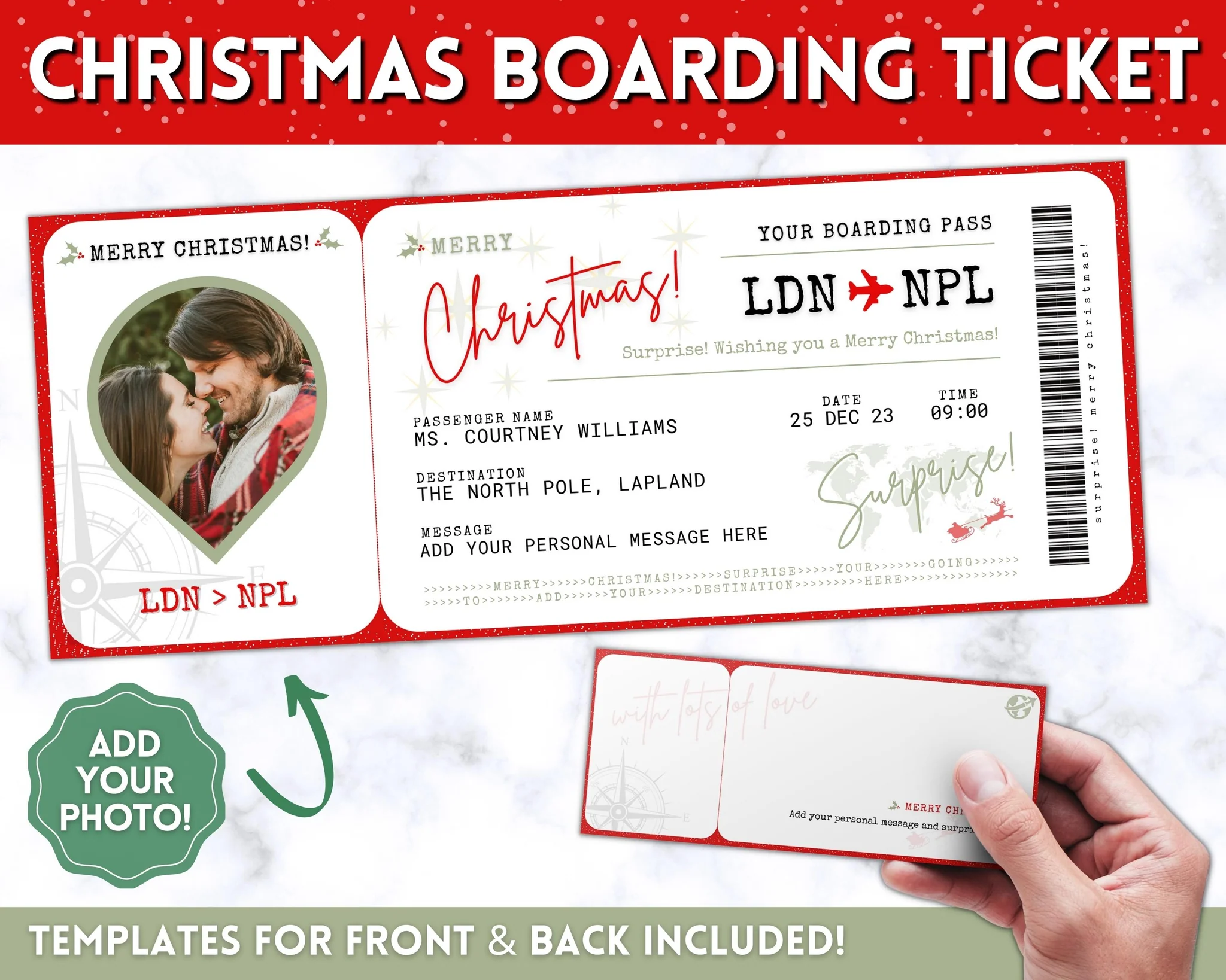 free printable christmas ticket templates