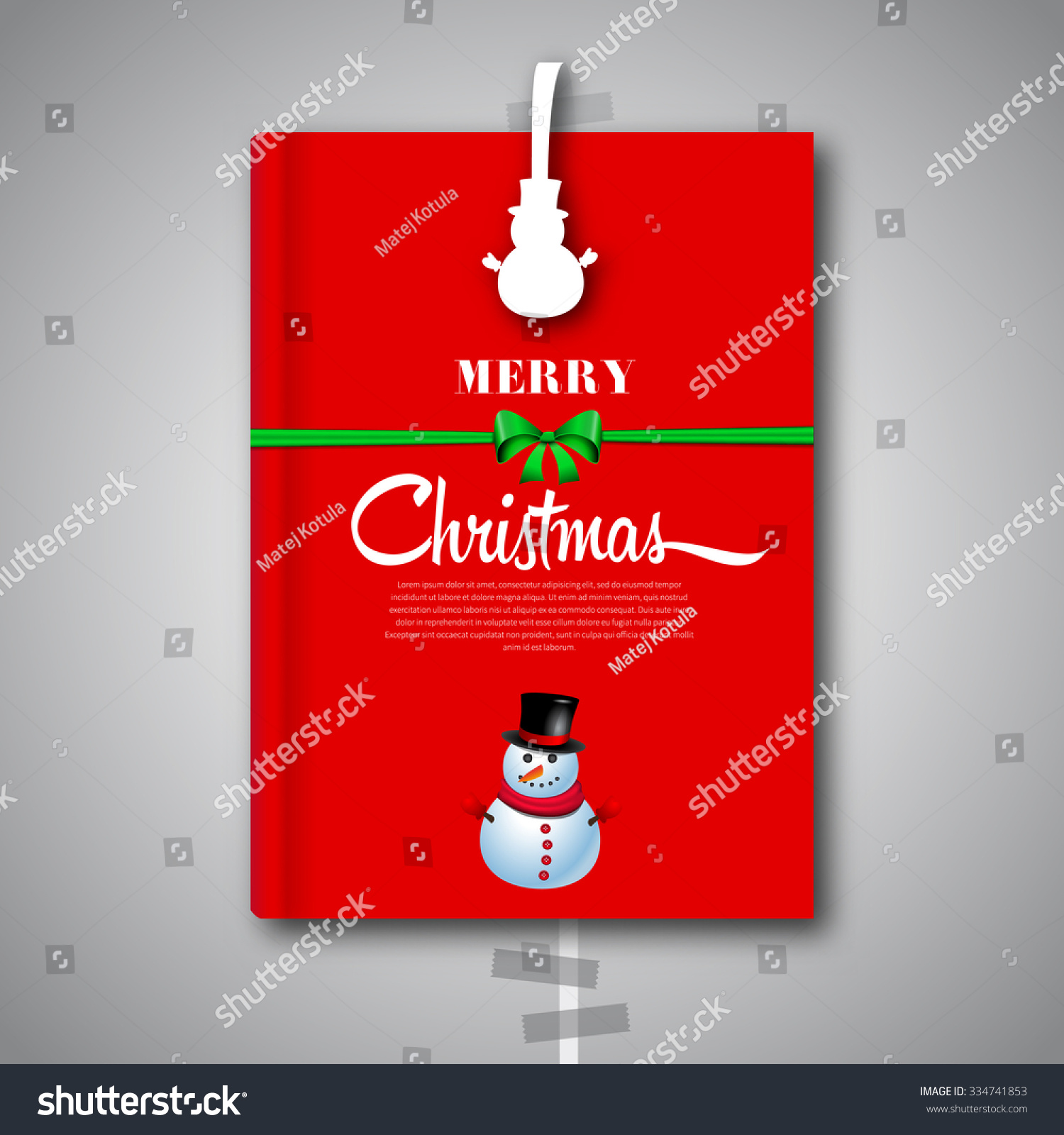 Christmas Book Cover Flyer Template Snowman 334741853