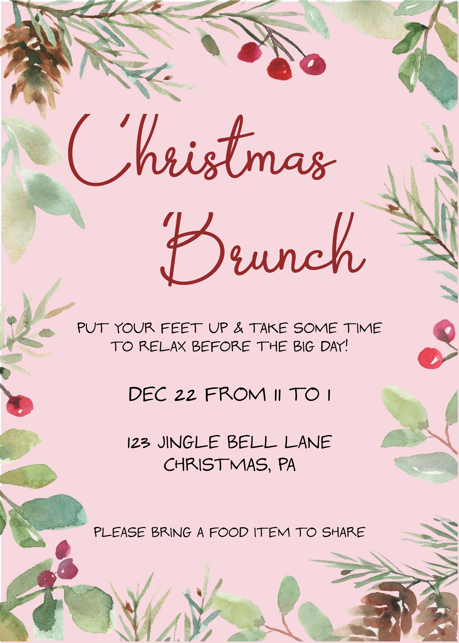 christmas brunch invite template christmas brunch invite template