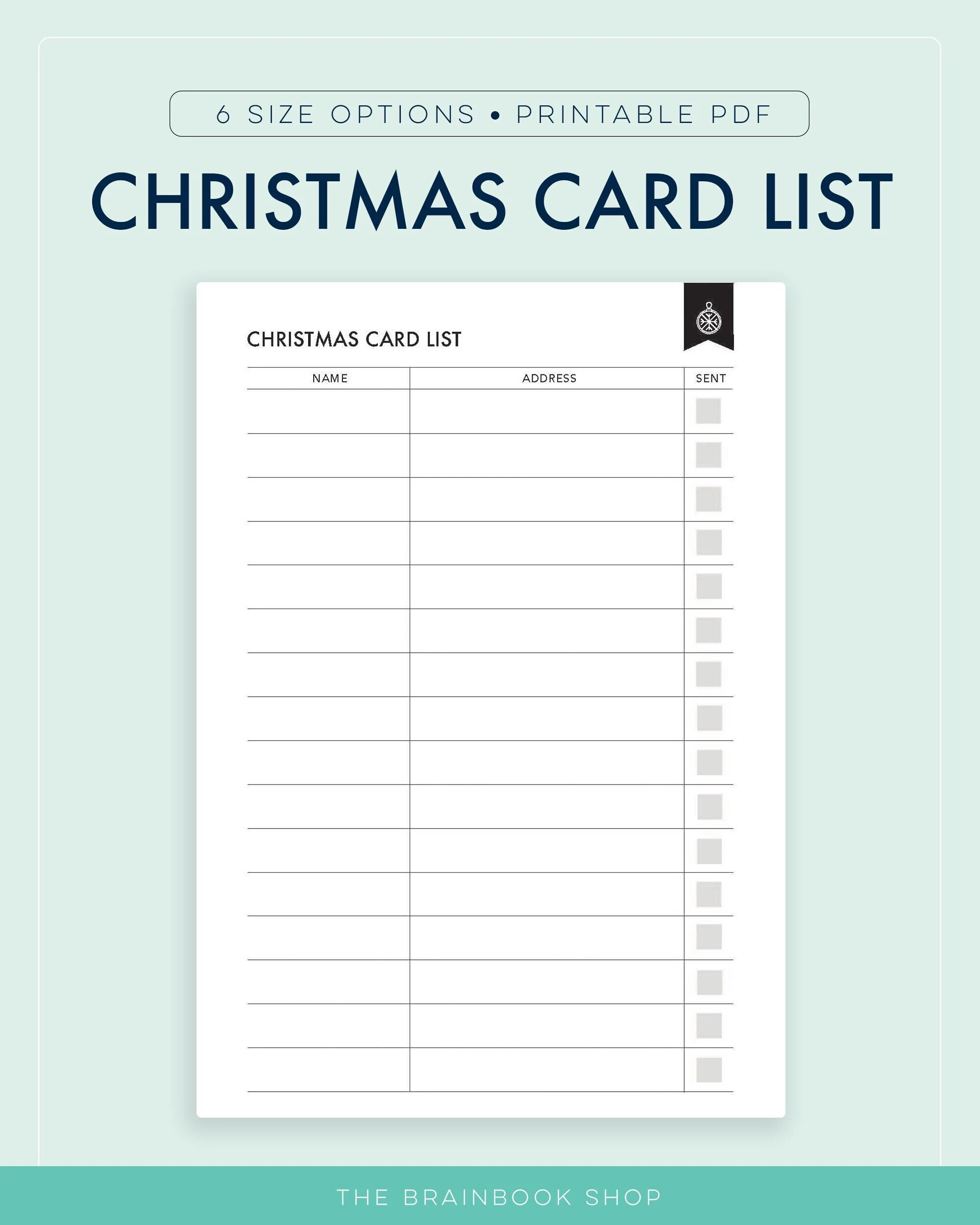 Christmas Card List Christmas Card