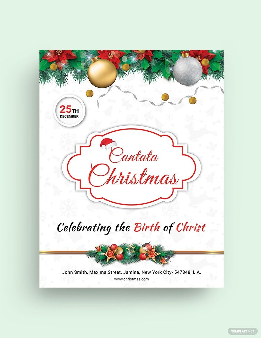 christmas church flyer template free