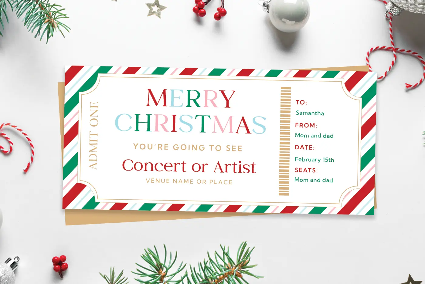 Christmas Concert Ticket Gift