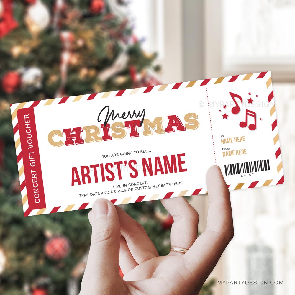 Christmas Concert Ticket Template Printable Gift