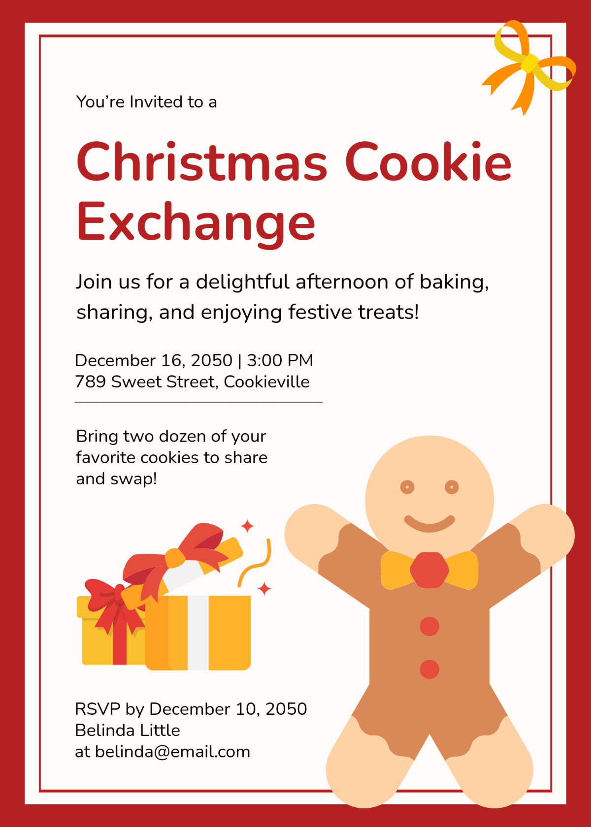Christmas Cookie Exchange Invitation Template Christmas Cookie Exchange Invitation Template