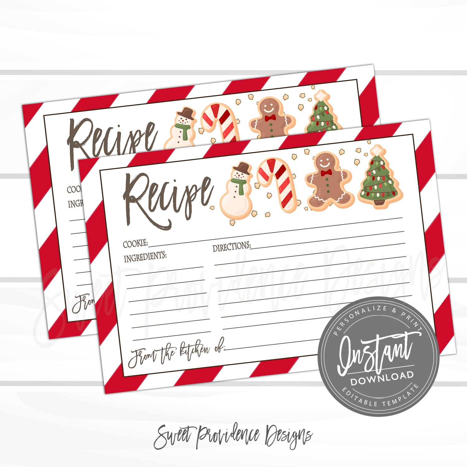 Christmas Cookie Exchange Recipe Card