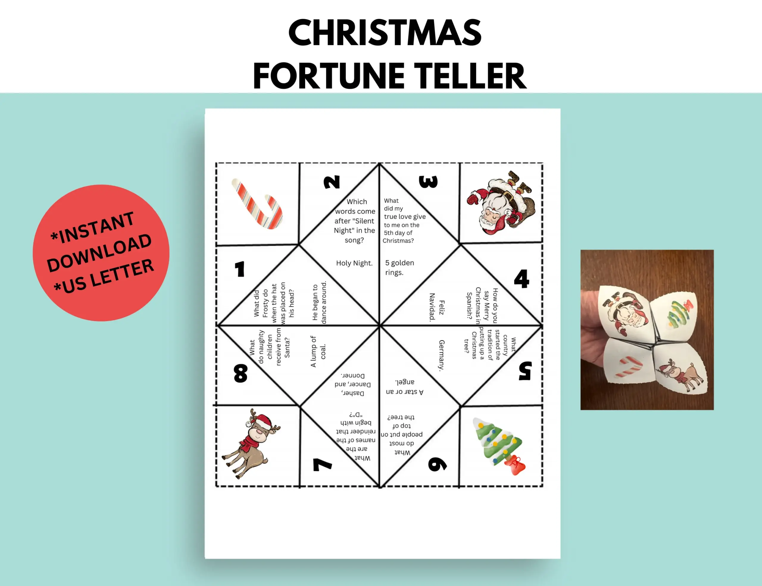 Christmas Cootie Catcher Christmas