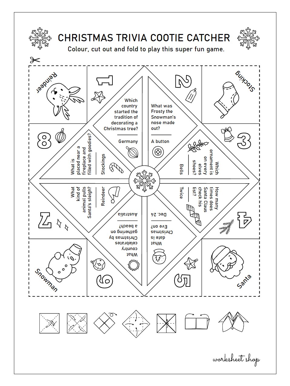 Christmas Cootie Catcher