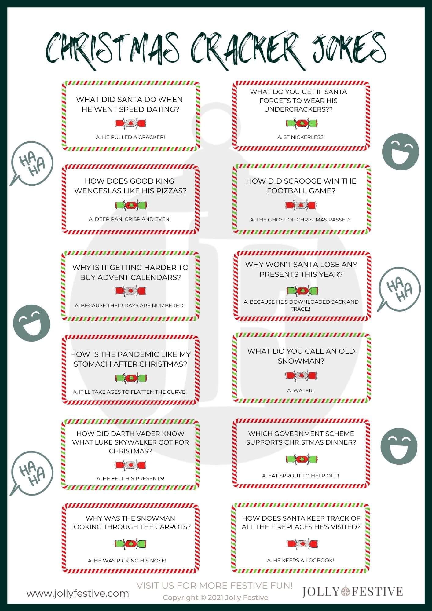 Christmas Cracker Jokes Free Printable