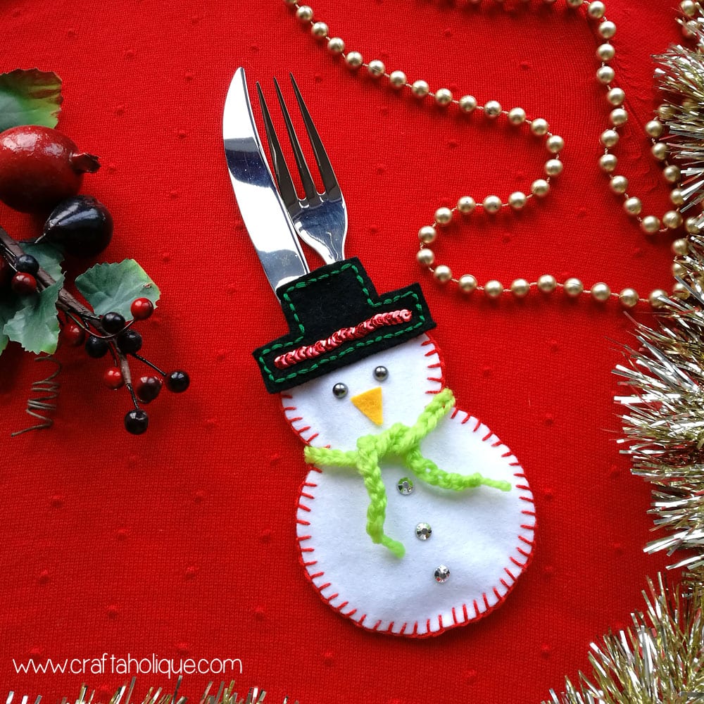 Christmas Craft Ideas Snowman Cutlery Holder