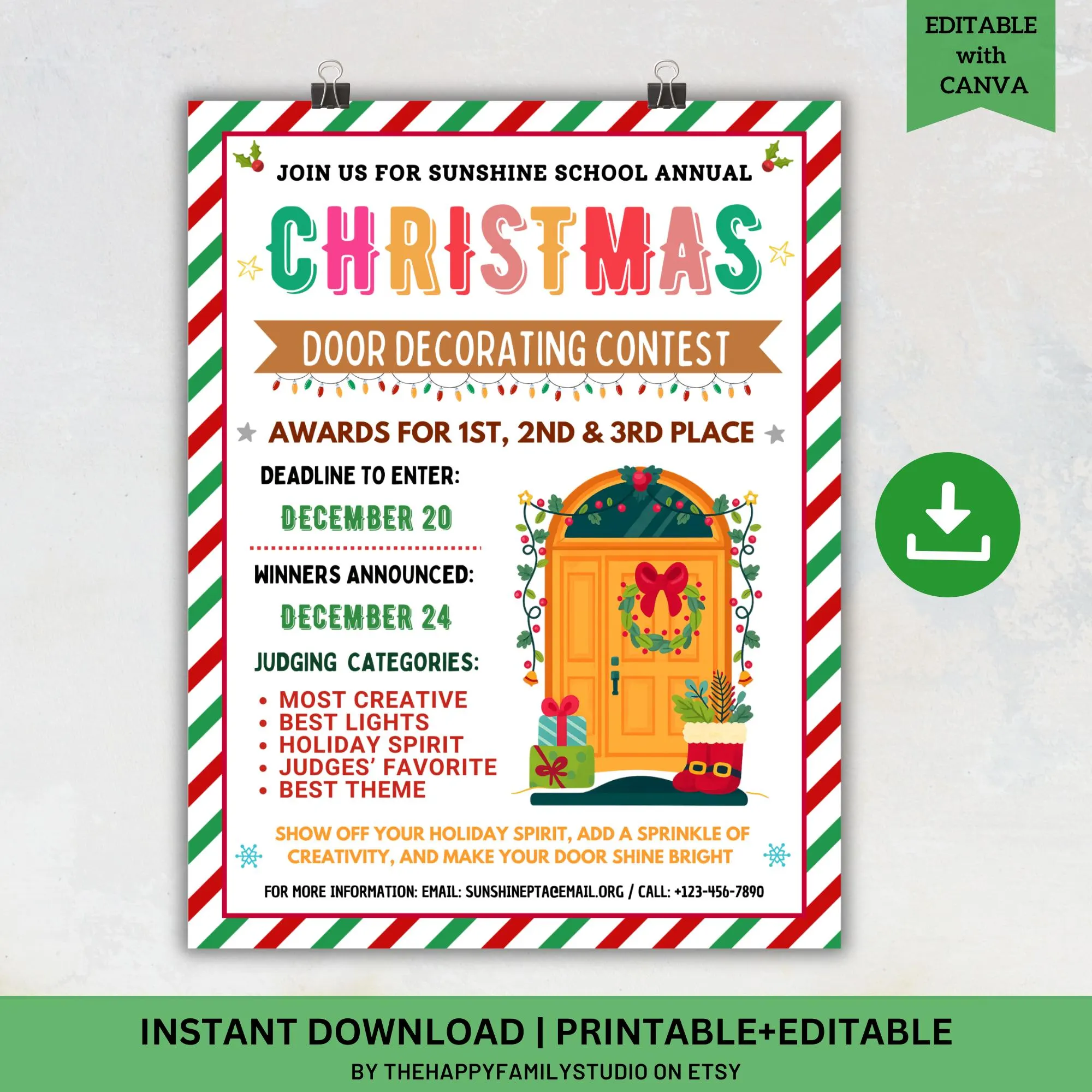 Christmas Door Decorating Contest Flyer Christmas Door Decorating Contest Flyer