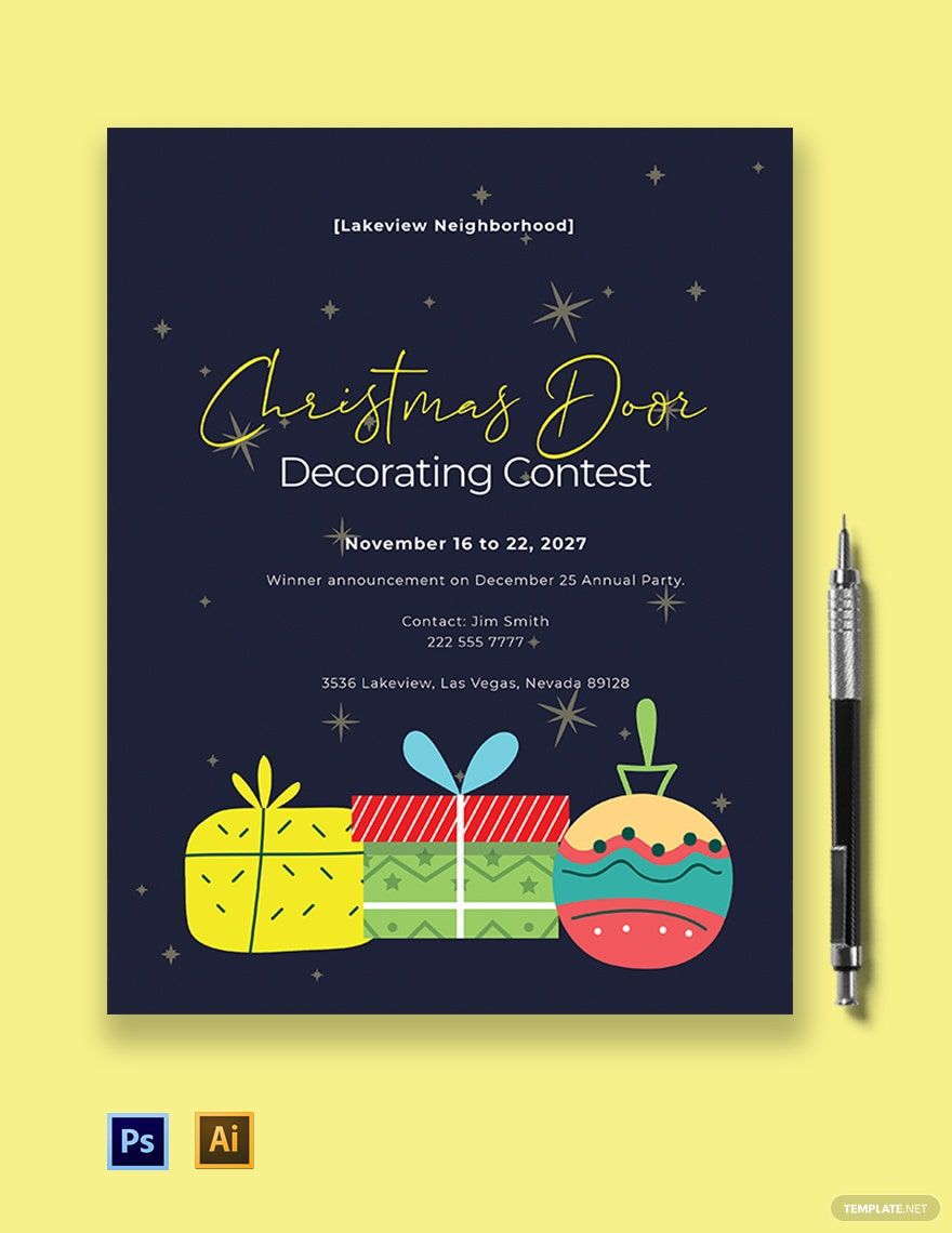Christmas Door Decorating Contest Flyer Christmas Door Decorating Contest Flyer