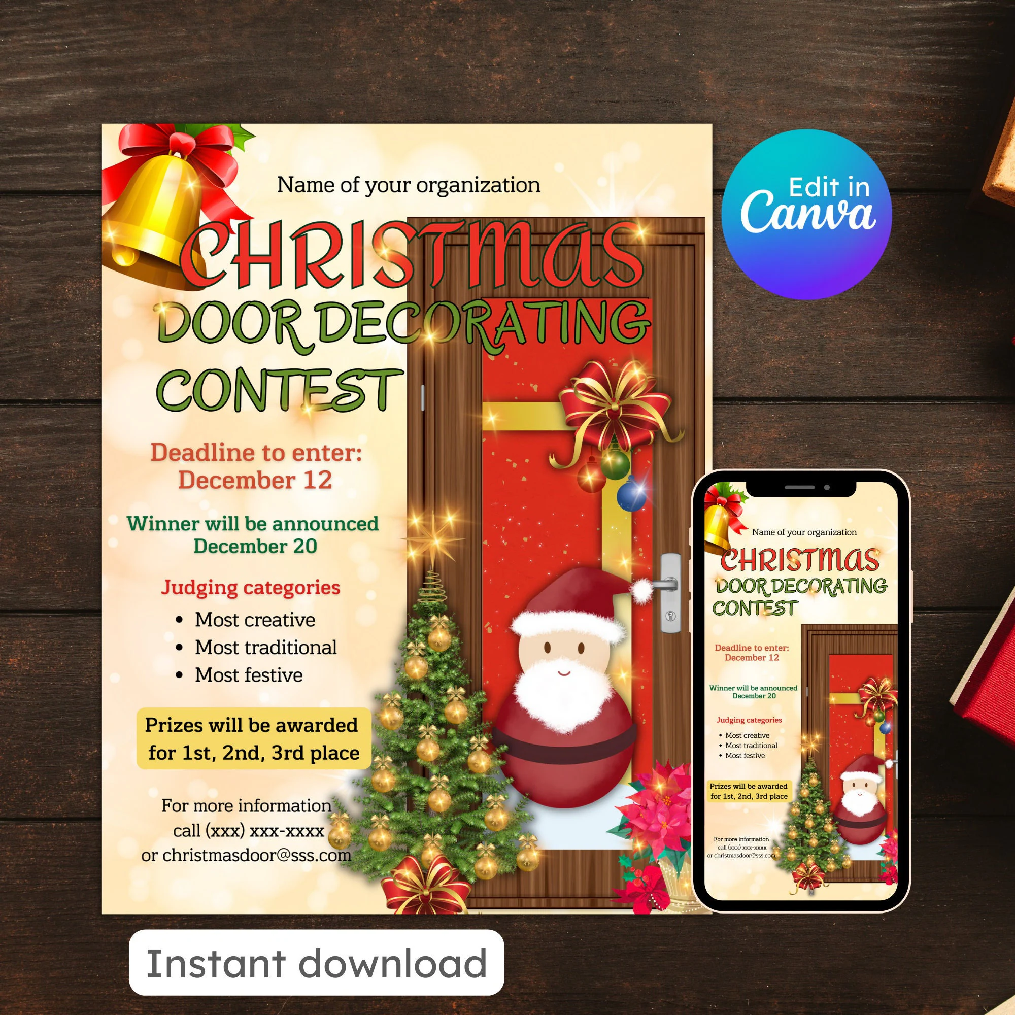 Christmas Door Decorating Contest Flyer