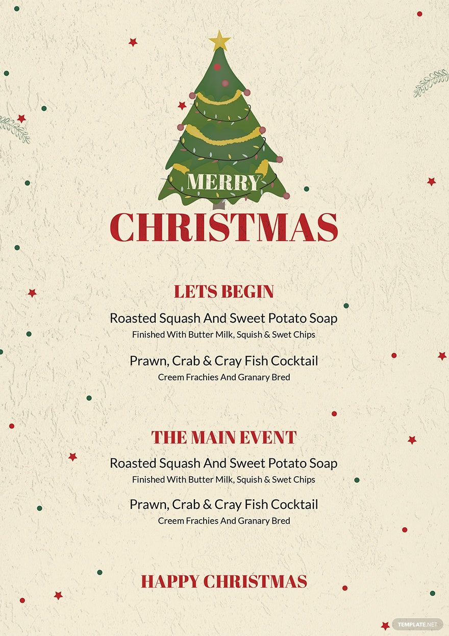 Christmas Drinks Menu