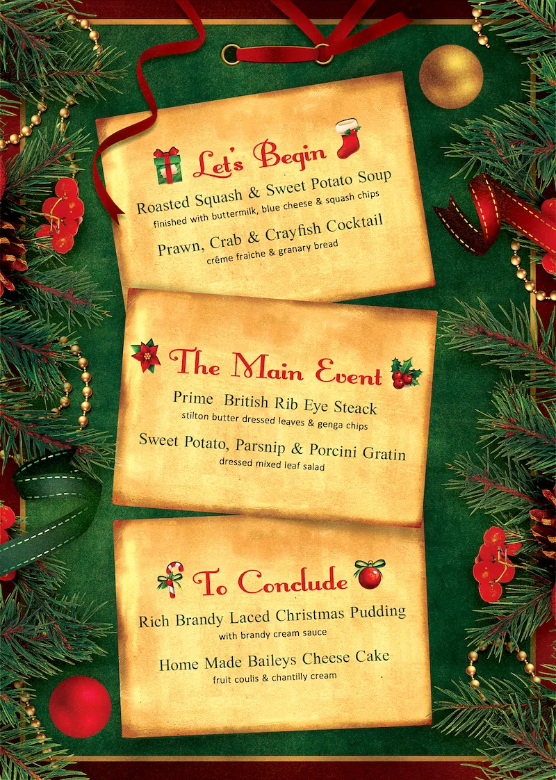 christmas eve dinner menu template