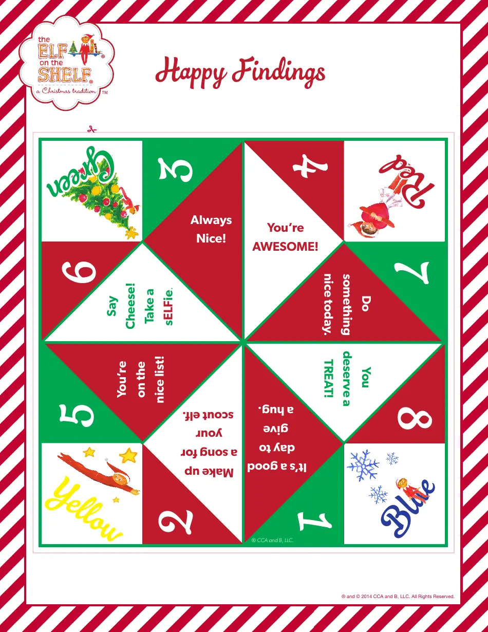christmas fortune teller template