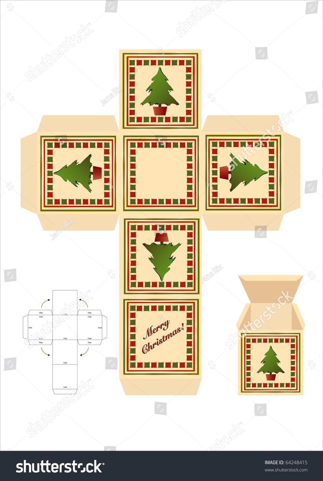 Christmas Gift Box Cutout Template Assembly 64248415 Christmas Gift Box Cutout Template Assembly 64248415