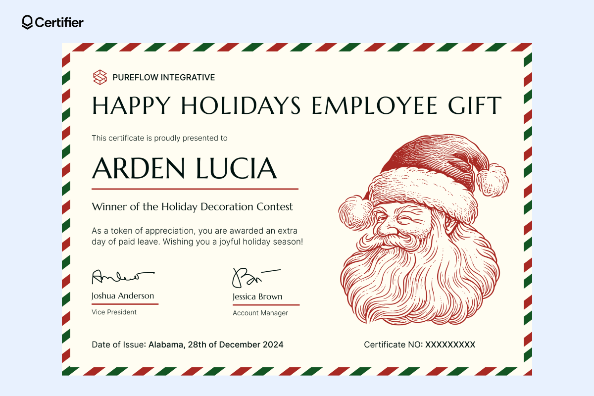 Christmas Gift Certificate Templates Christmas Gift Certificate Templates