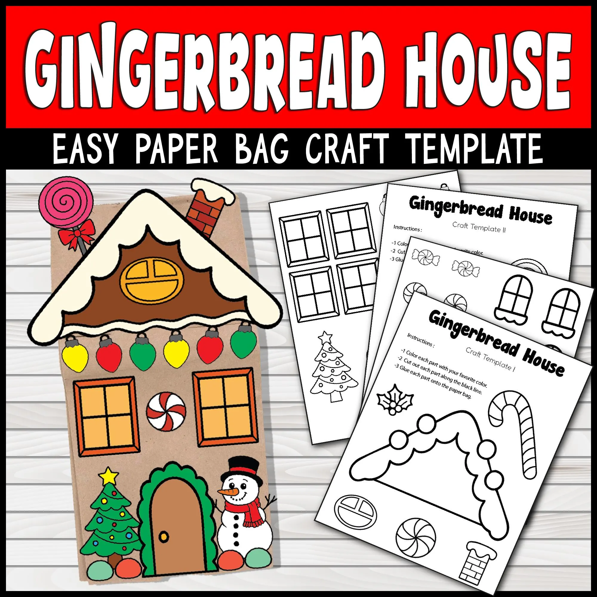 Christmas Gingerbread House Paper Bag Christmas Gingerbread House Paper Bag