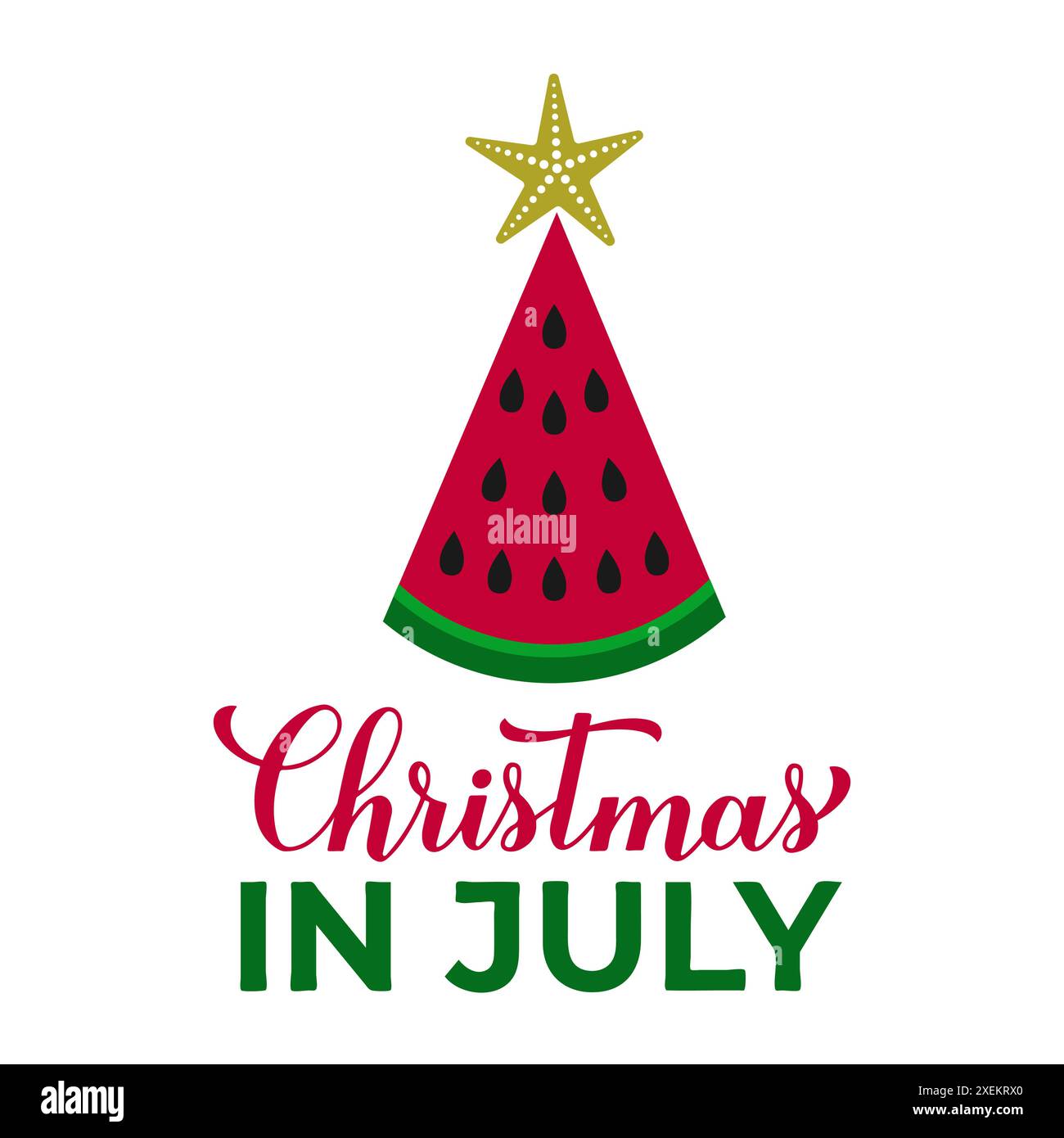 Christmas In July Calligraphy Hand Isolated On White Summer Holiday Quote Vector Template For Typography Poster Banner Sticker Shirt Design Etc Image611403961
