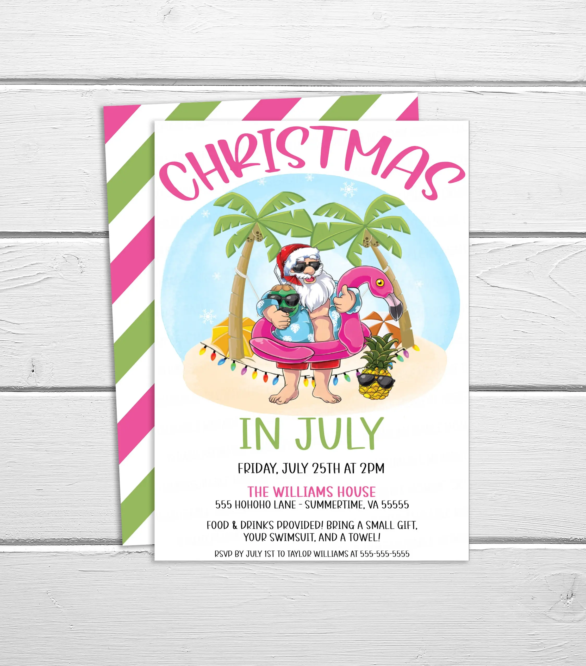 Christmas In July Party Invitation