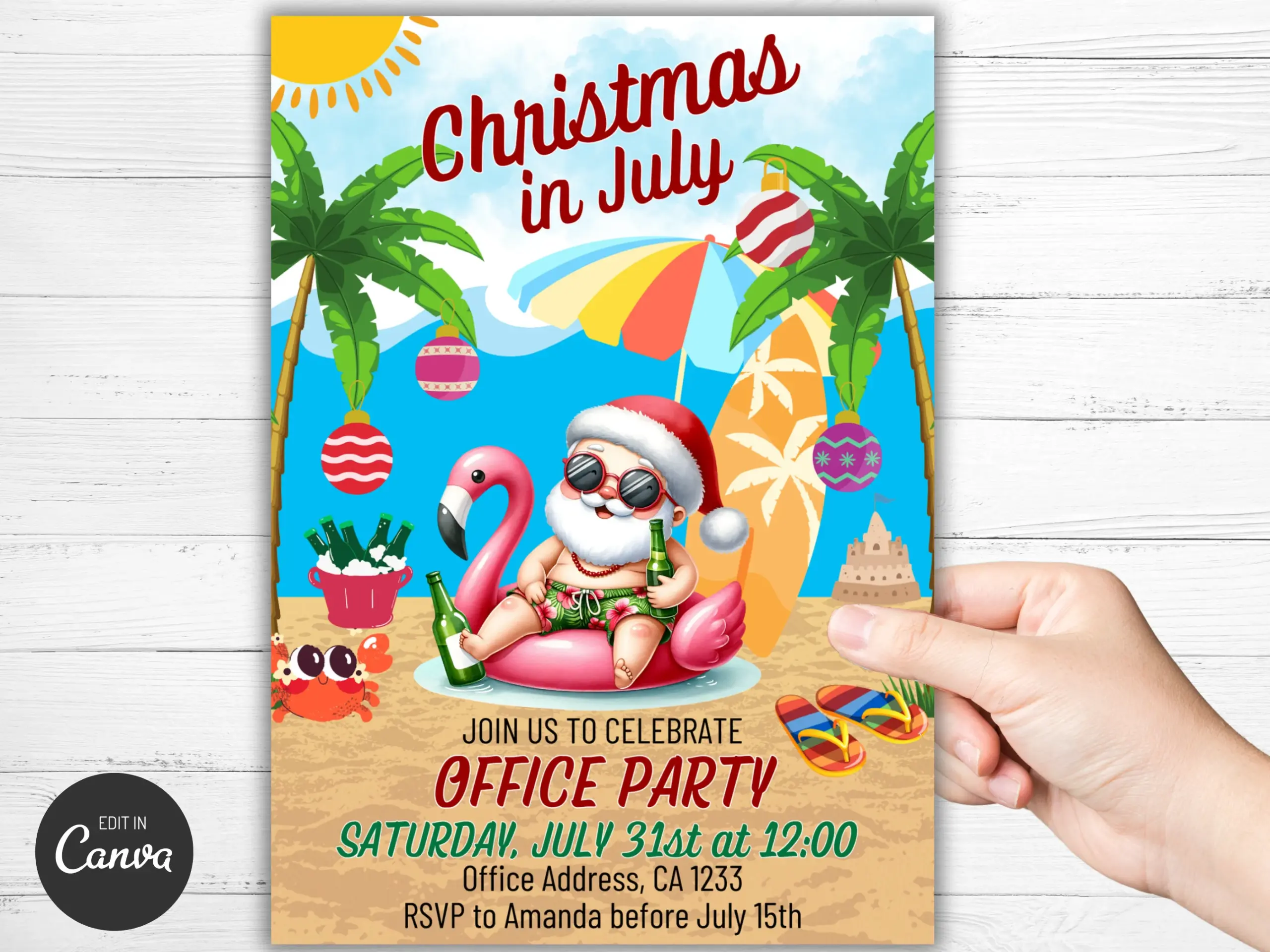 Christmas In July Party Invitation Christmas In July Party Invitation