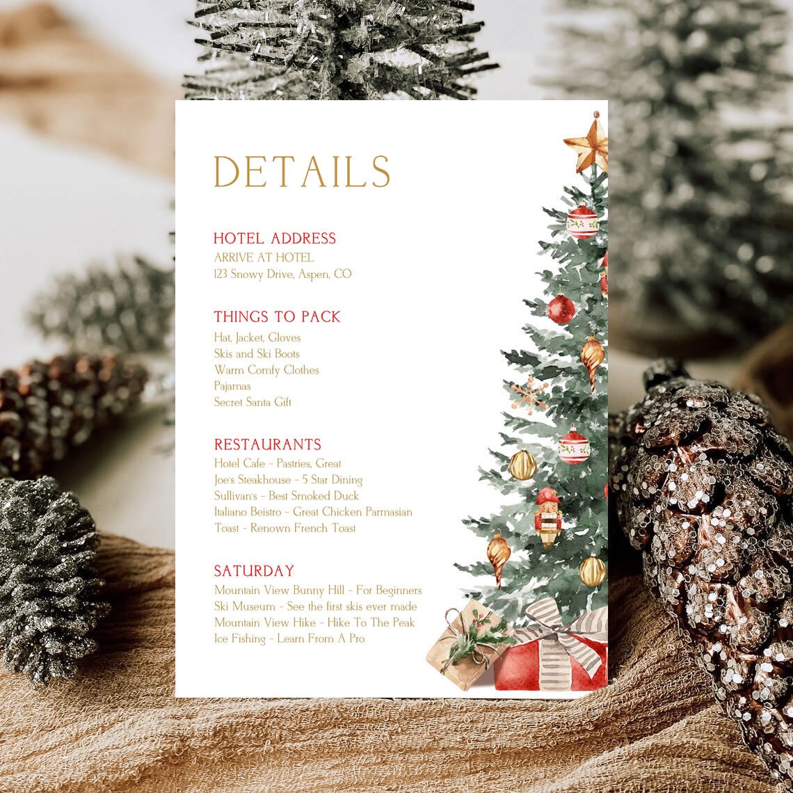 Christmas Itinerary Template Printable Christmas Itinerary Template Printable