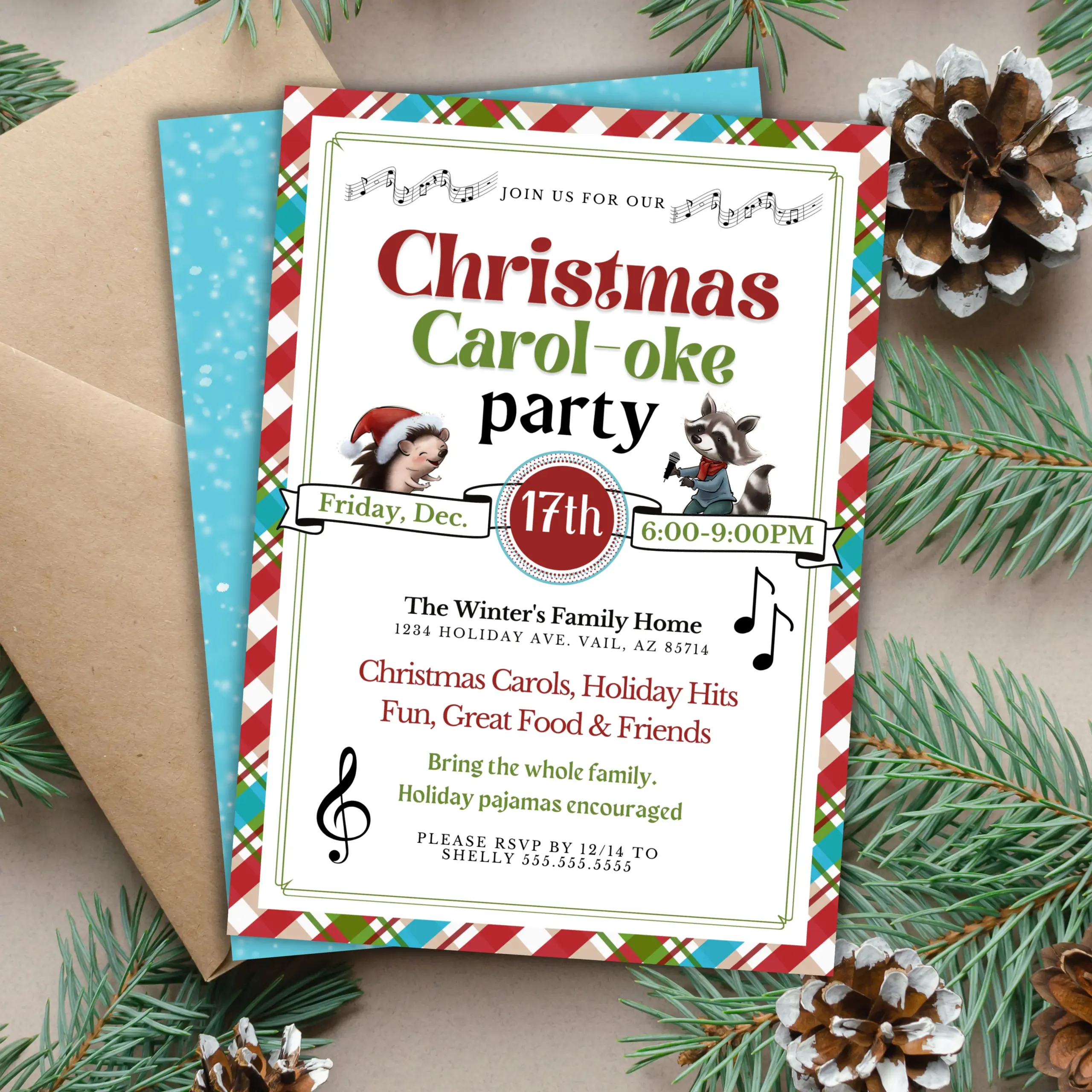 Christmas Karaoke Party Invitation
