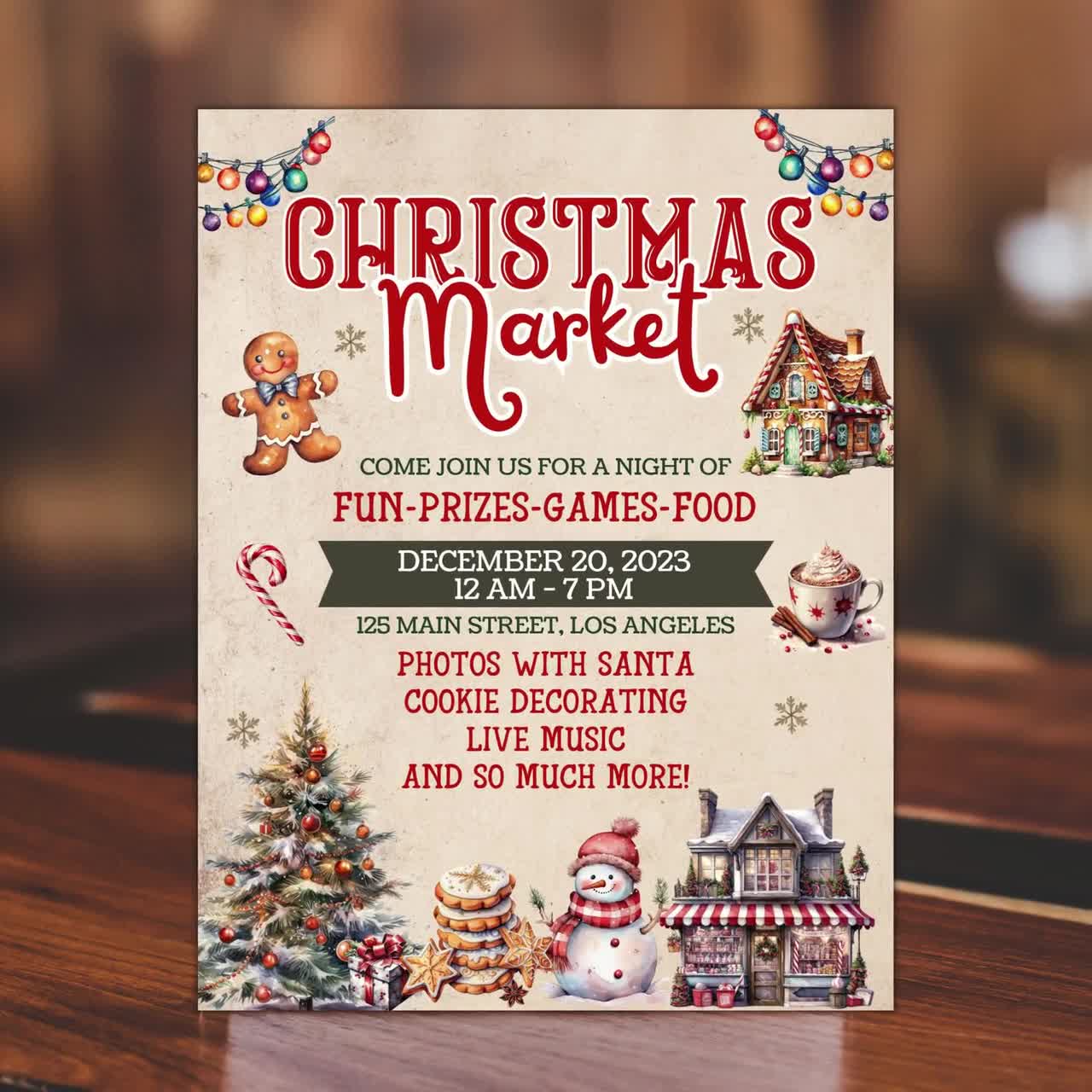 Christmas Market Editable Flyer Template Christmas Market Editable Flyer Template