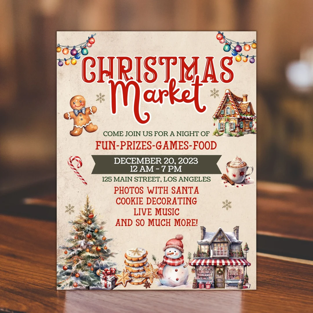 Christmas Market Editable Flyer Template