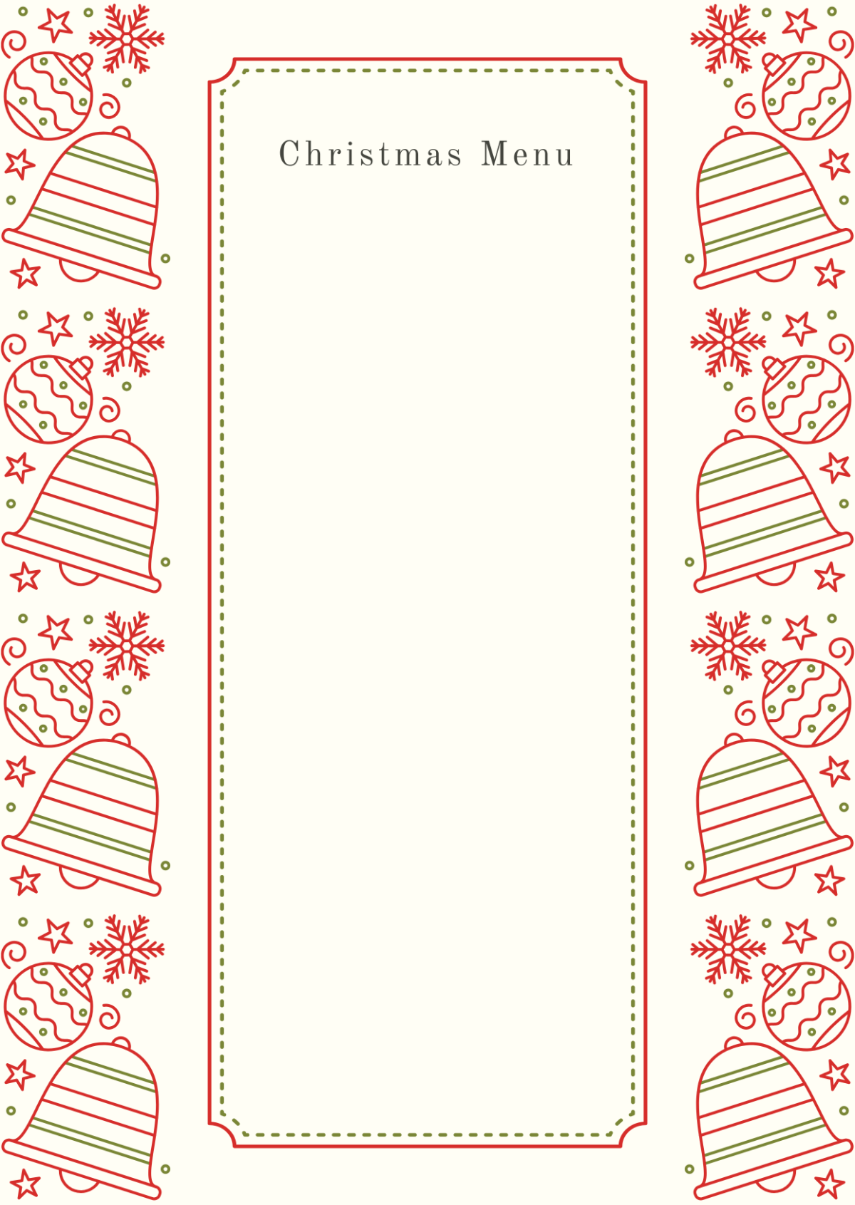 Christmas Menu Background Christmas Menu Background