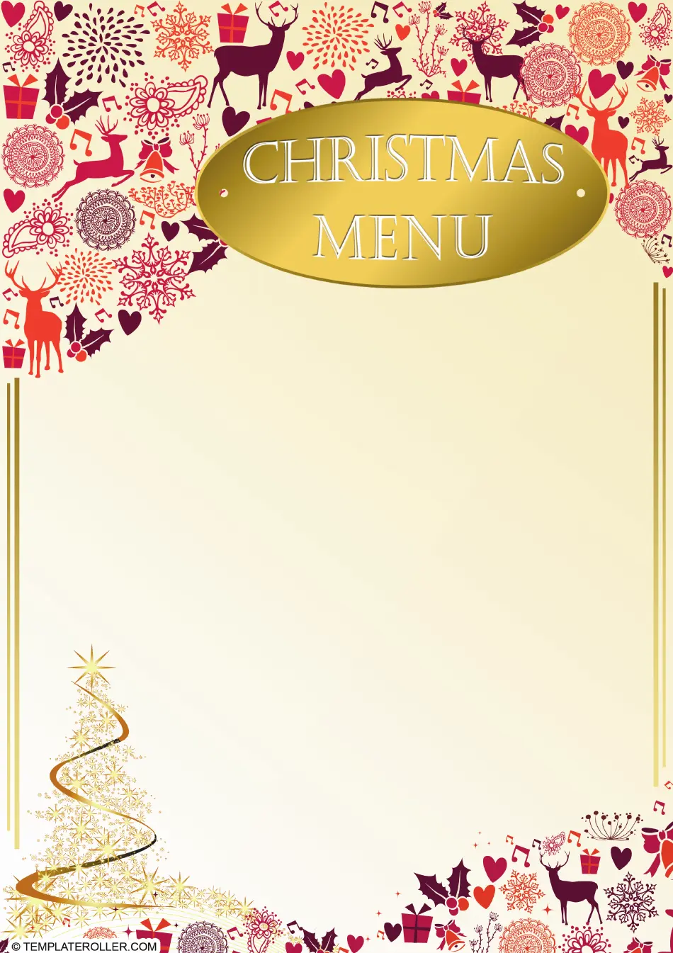 Christmas Menu Template Yellow Christmas Menu Template Yellow