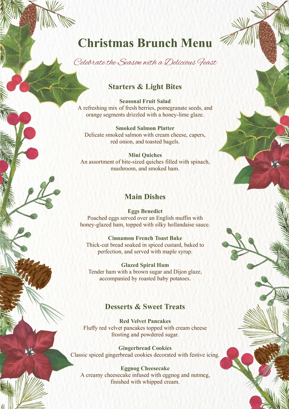Christmas Menu Templates Christmas Menu Templates