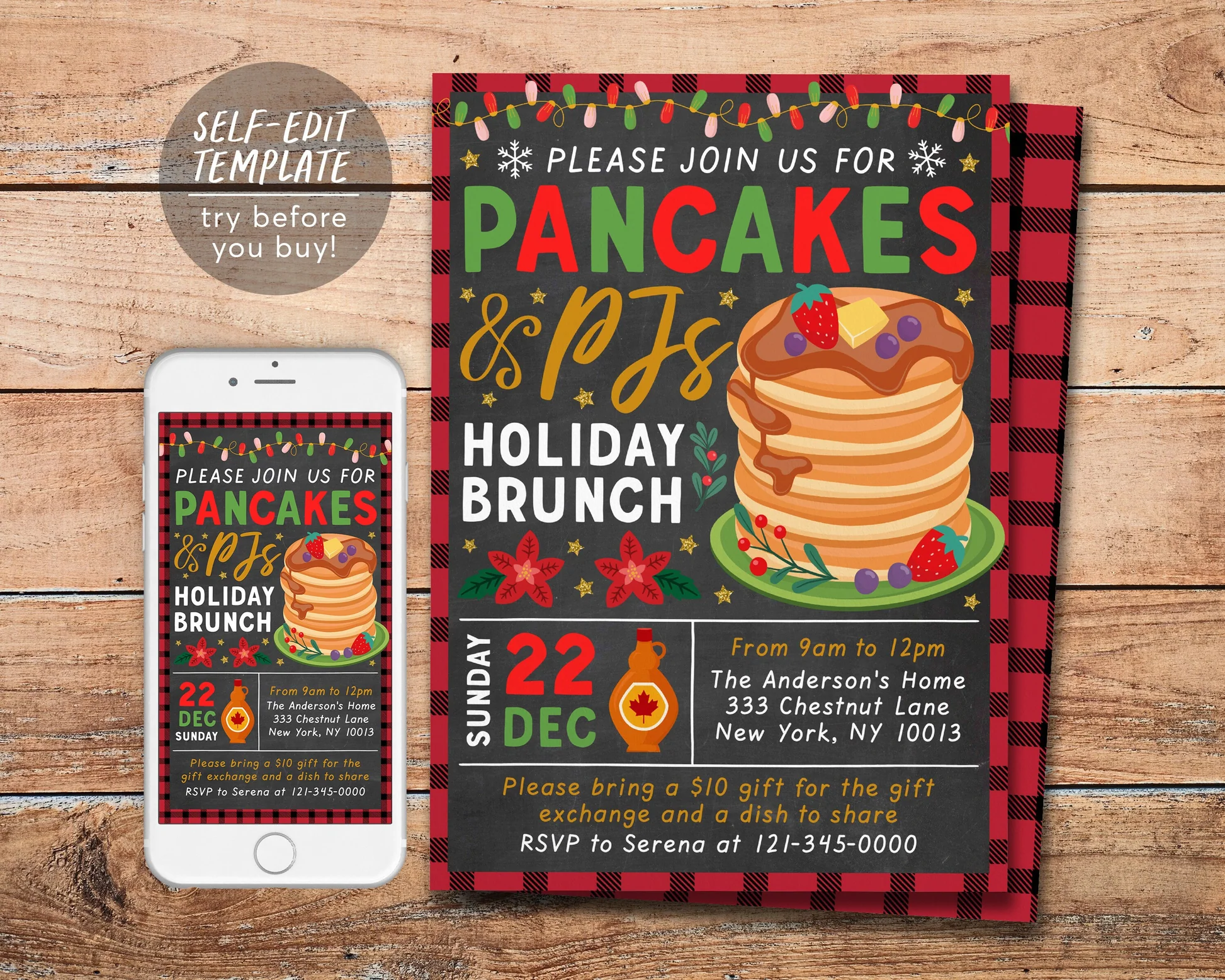 Christmas Pancakes And P Js Holiday Brunch Invitation Editable Template Holiday Flapjacks Pajamas Breakfast Xmas Party Buffalo Plaid Invite 363050739 Christmas Pancakes And P Js Holiday Brunch Invitation Editable Template Holiday Flapjacks Pajamas Breakfast Xmas Party Buffalo Plaid Invite 363050739