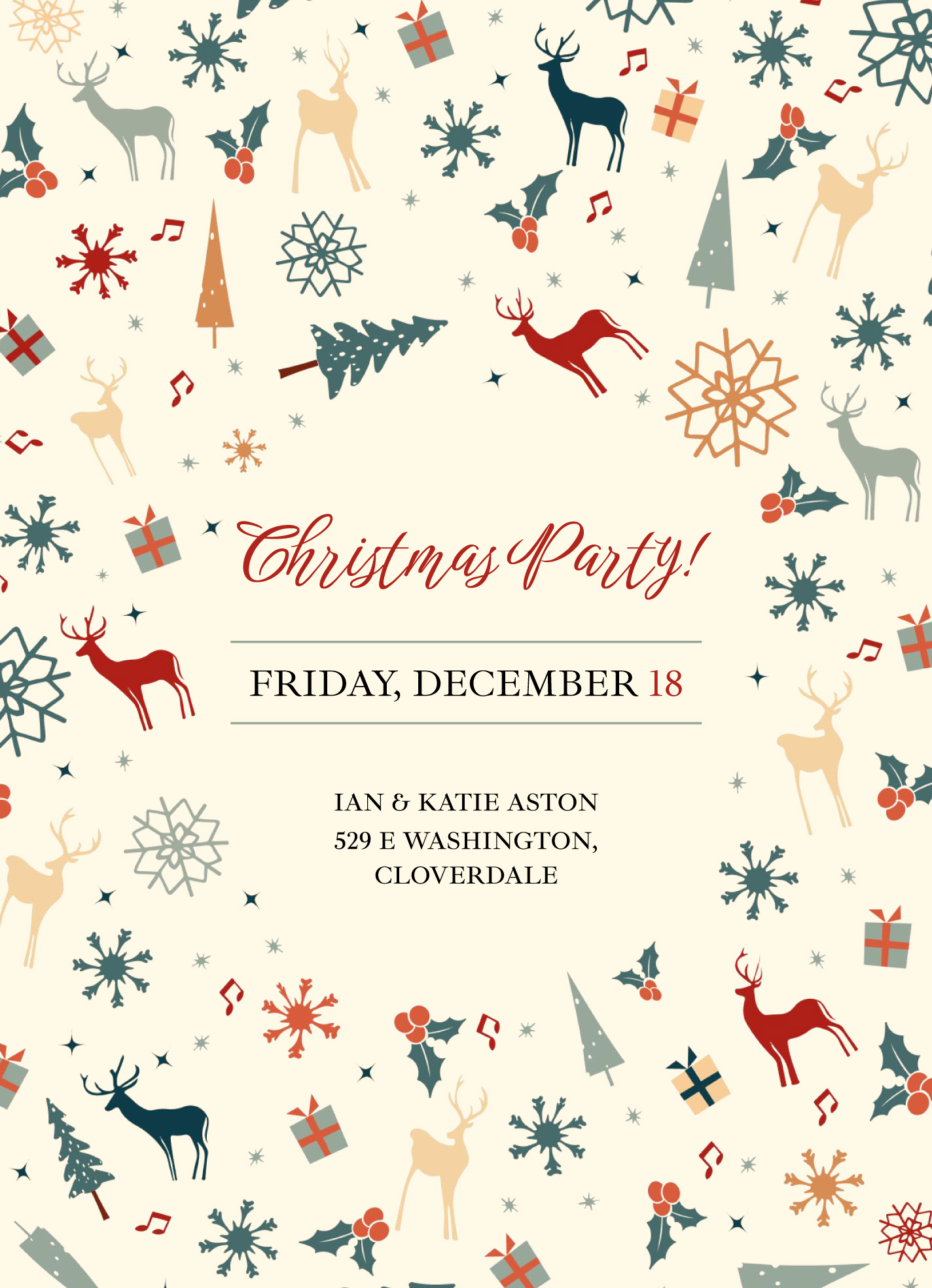 Christmas Party Invitation Free Google Docs Template