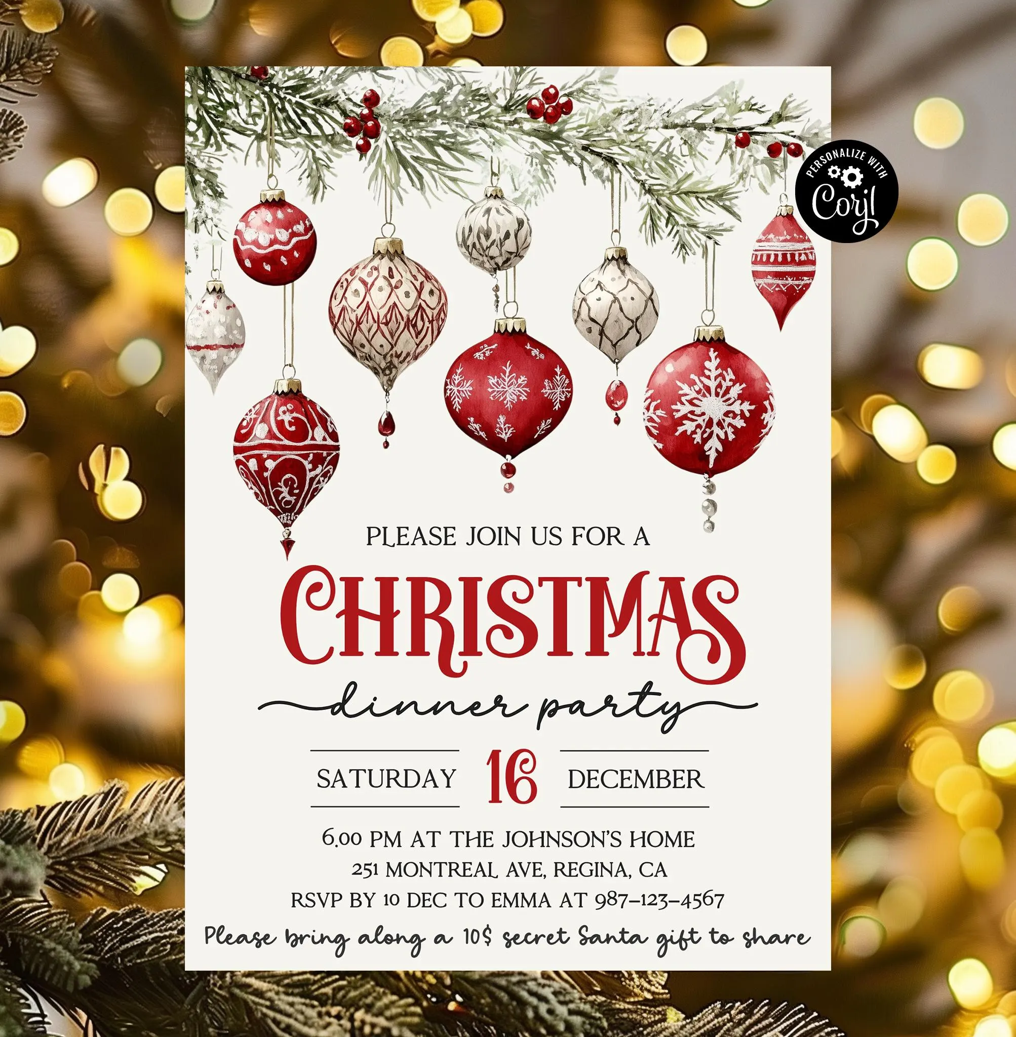 Christmas Party Invitation Retro