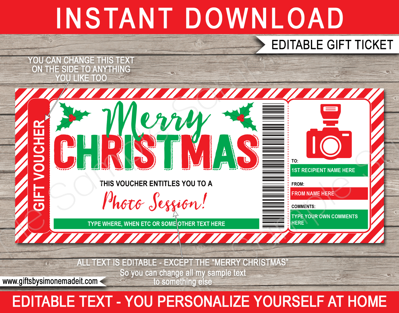 Christmas Photo Session Gift Certificate