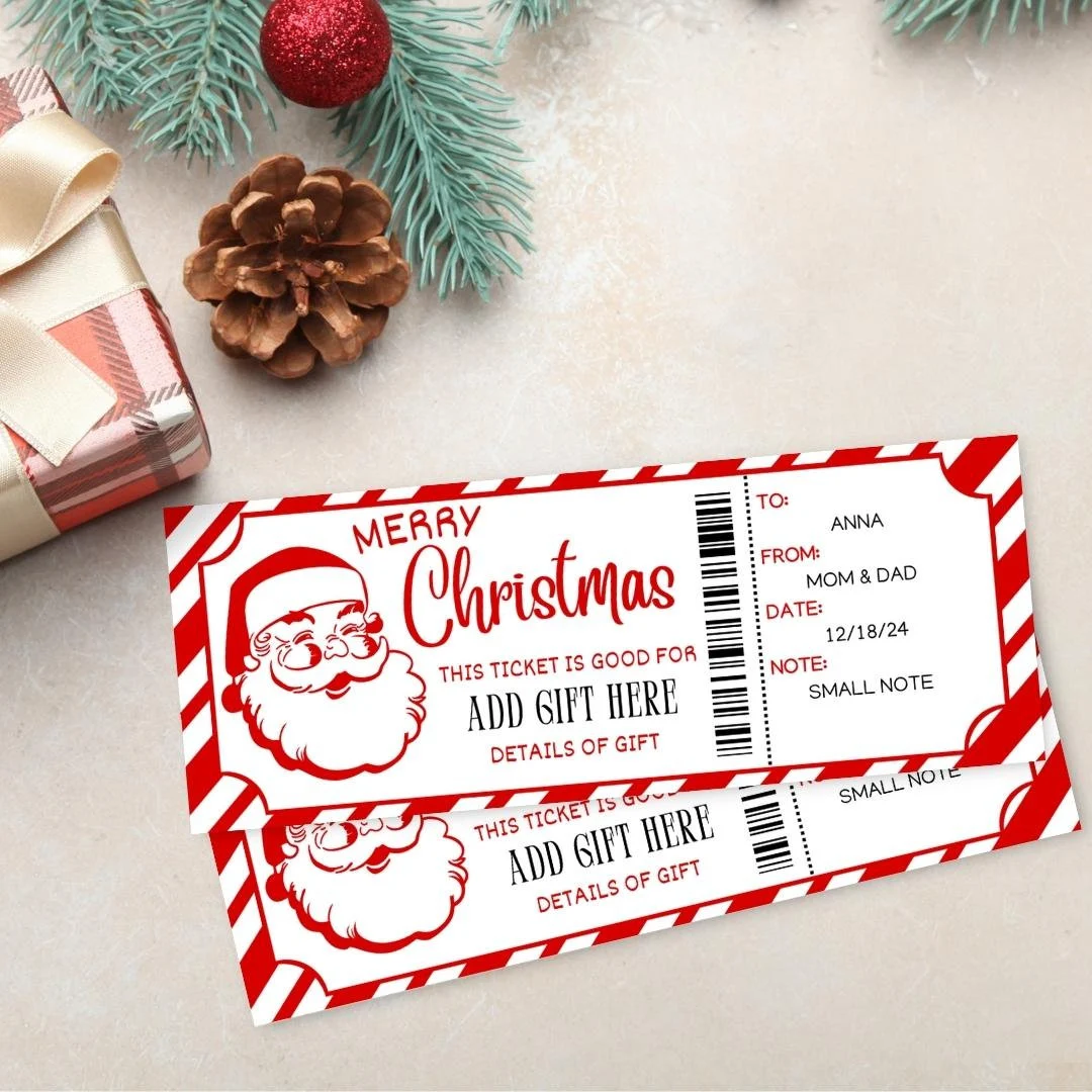 Christmas Santa Gift Voucher Xmas Ticket