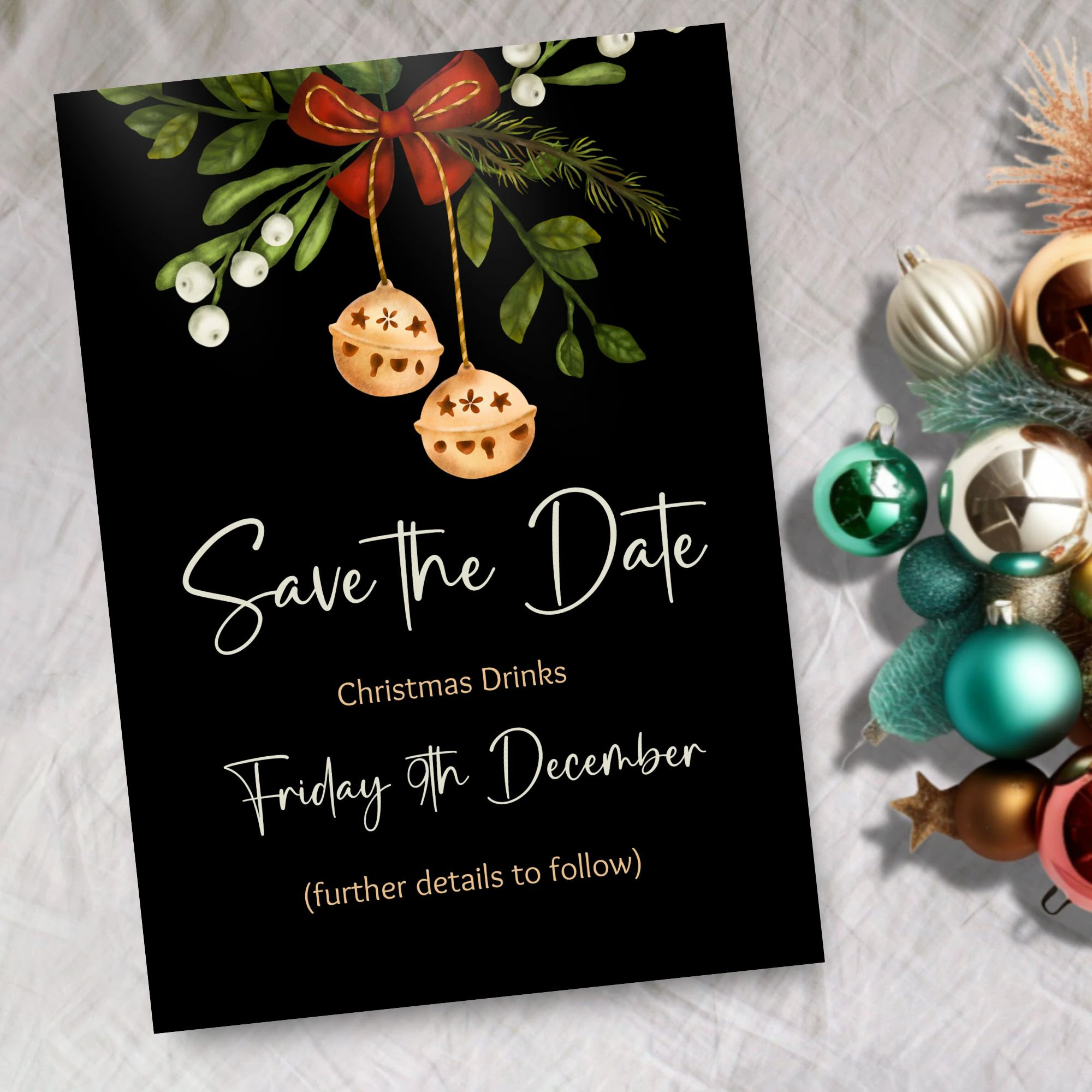 Christmas Save The Date Editable