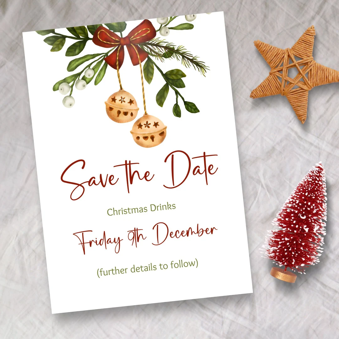 Christmas Save The Date Editable